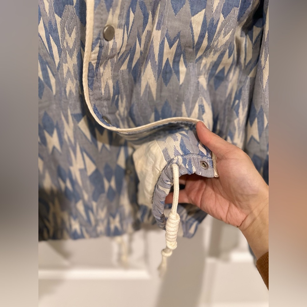 ZARA Men's Blue Patterned Jacket - Picture 10 of 16